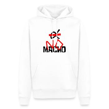NO Macho (logo and text) - Sweat à capuche Premium bio Homme - blanc - Devant - Nico (187cm)
