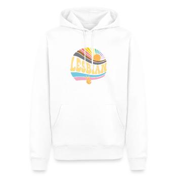 Vintage Lesbian Pride Month - Groovy LGBT Gay - Sweat à capuche Premium bio Homme - blanc - Devant - Nico (187cm)
