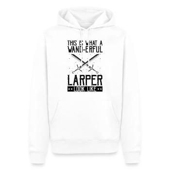 Citation Larper pour les jeux de rôle GN et fantastiques - Sweat à capuche Premium bio Homme - blanc - Devant - Nico (187cm)