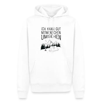 Ich Kann Gut Mitmenschen Umgehen - Zelten - Männer Premium Bio Hoodie - Weiß - Vorne - Nico (187cm)