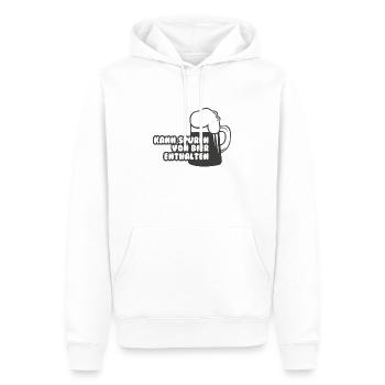 Kann Spuren von Bier enthalten - Männer Premium Bio Hoodie - Weiß - Vorne - Nico (187cm)