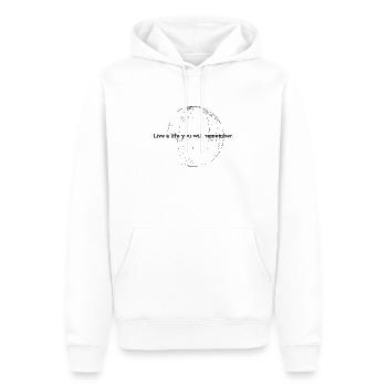Vivez une vie dont vous vous souviendrez. - Sweat à capuche Premium bio Homme - blanc - Devant - Nico (187cm)