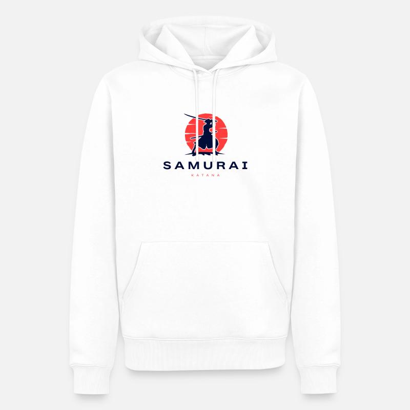 Samurai - Männer Premium Bio Hoodie - Weiß
