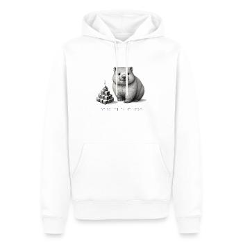 Wombat 3D printing like a Pro Cubic poo funny - Men’s Premium Organic Hoodie - white - Front - Nico (187cm)