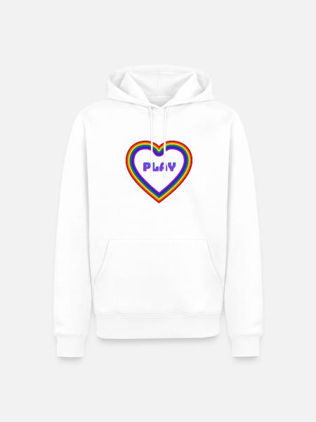 play - Männer Premium Bio Hoodie - Weiß