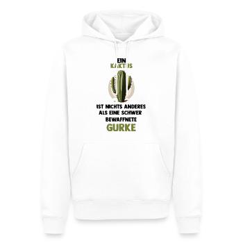Kaktus - Gurke - Kaktusscherz - Männer Premium Bio Hoodie - Weiß - Vorne - Nico (187cm)