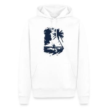Kiteboarder in blauem Print - Männer Premium Bio Hoodie - Weiß - Vorne - Nico (187cm)