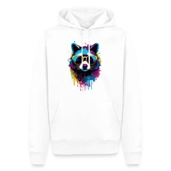 Bunter Waschbär mit Sonnenbrille - Männer Premium Bio Hoodie - Weiß - Vorne - Nico (187cm)