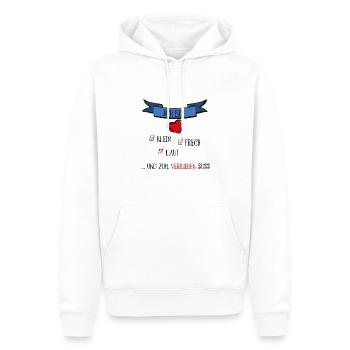 ich bin klein und süß - Männer Premium Bio Hoodie - Weiß - Vorne - Nico (187cm)