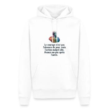 T-shirts Stoïcisme : L'inspiration à portée de soi - Sweat à capuche Premium bio Homme - blanc - Devant - Nico (187cm)