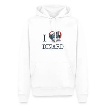I Love Dinard Villa di I Love Bretagne - Felpa con cappuccio ecologica premium da uomo - bianco - Fronte - Nico (187cm)