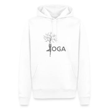 YOGA - Männer Premium Bio Hoodie - Weiß - Vorne - Nico (187cm)