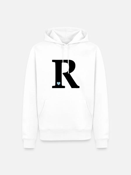 Buchstabe R Anfangsbuchstabe - Männer Premium Bio Hoodie - Weiß