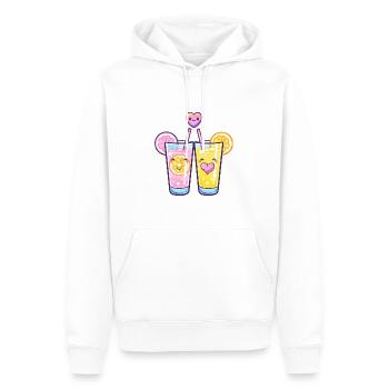 Limonade Paar Liebe Drink Herz Comic - Männer Premium Bio Hoodie - Weiß - Vorne - Nico (187cm)