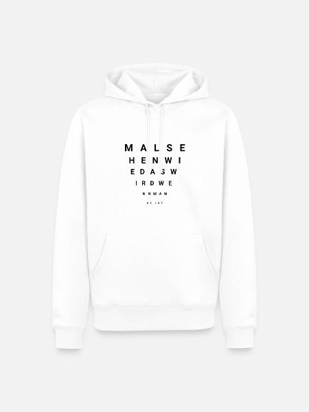 69. Geburtstag 69 Jahre Geschenk Sehtest - Männer Premium Bio Hoodie - Weiß