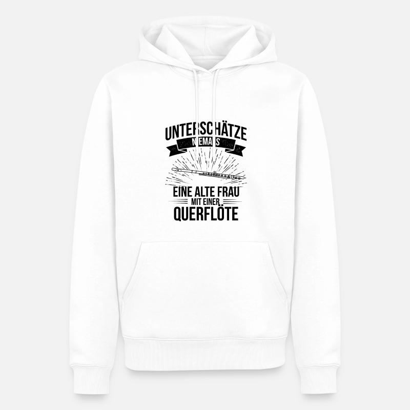 Querflöte Querflötenspieler Querflötist - Männer Premium Bio Hoodie - Weiß