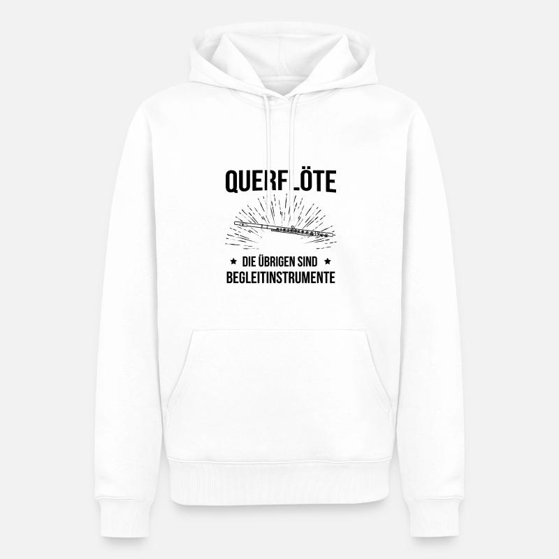 Querflöte Querflötenspieler Querflötist - Männer Premium Bio Hoodie - Weiß