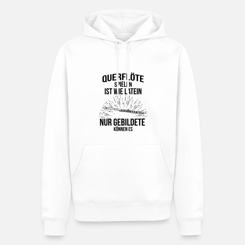 Querflöte Querflötenspieler Querflötist - Männer Premium Bio Hoodie - Weiß