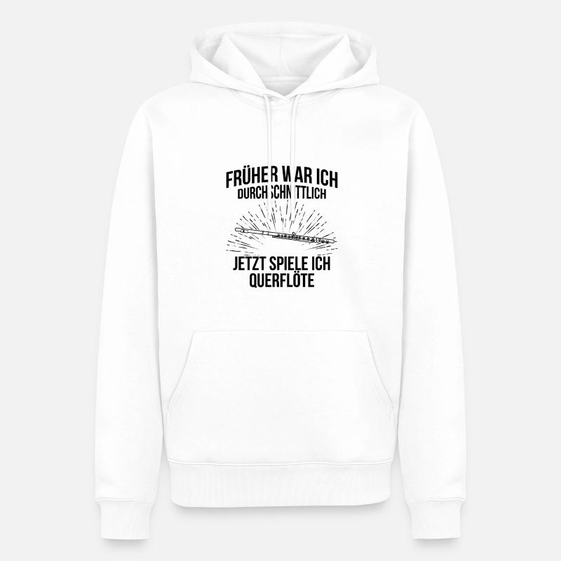Querflöte Querflötenspieler Querflötist - Männer Premium Bio Hoodie - Weiß