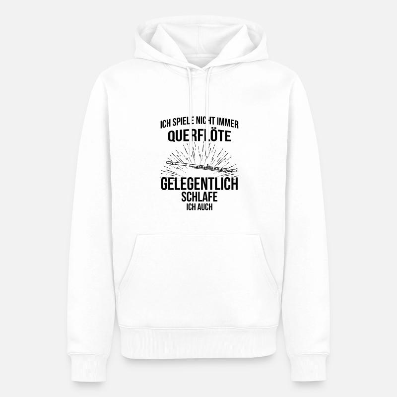 Querflöte Querflötenspieler Querflötist - Männer Premium Bio Hoodie - Weiß