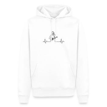 Ukulélé Joueur de ukulélé Ukuléléliste - Sweat à capuche Premium bio Homme - blanc - Devant - Nico (187cm)