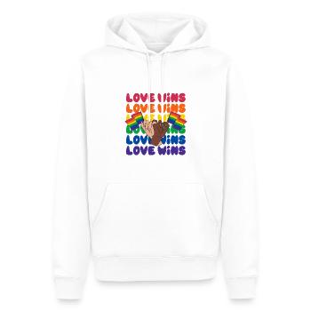 L’amour LGBTQ remporte l’arc-en-ciel des droits de l’homme - Sweat à capuche Premium bio Homme - blanc - Devant - Nico (187cm)