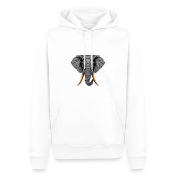 Majestätischer Elefant: Geometrische Stammesweisheit - Männer Premium Bio Hoodie - Weiß - Vorne - Nico (187cm)