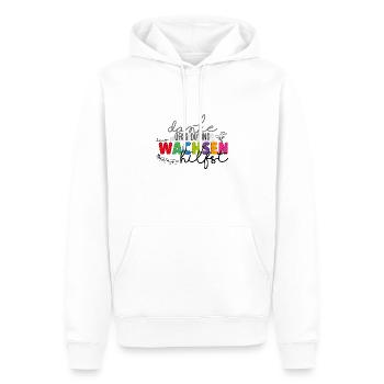 Danke fürs Wachsen - Männer Premium Bio Hoodie - Weiß - Vorne - Nico (187cm)