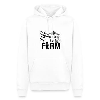 Life is better on the farm - Men’s Premium Organic Hoodie - white - Front - Nico (187cm)