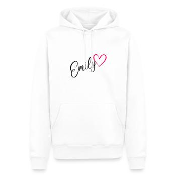 Emily Name Vorname Herz pink - Männer Premium Bio Hoodie - Weiß - Vorne - Nico (187cm)