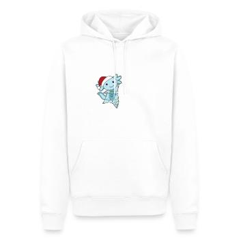 Axolotl Joyeux Noël Animaux d’hiver Axolotl - Sweat à capuche Premium bio Homme - blanc - Devant - Nico (187cm)