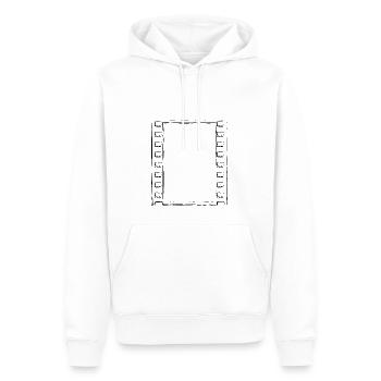 Bildband Rahmen - Männer Premium Bio Hoodie - Weiß - Vorne - Nico (187cm)