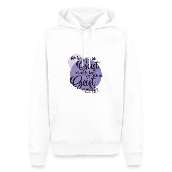 Wandeln im Geist - Männer Premium Bio Hoodie - Weiß - Vorne - Nico (187cm)