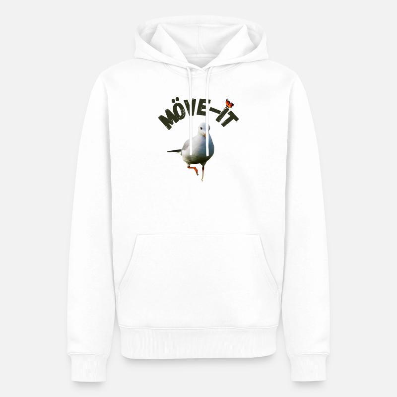 Mouette-it White Edition - Sweat à capuche Premium bio Homme - blanc