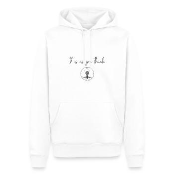 Es ist wie du denkst - Männer Premium Bio Hoodie - Weiß - Vorne - Nico (187cm)
