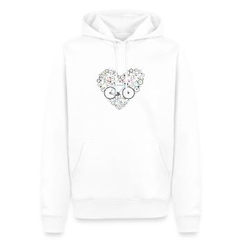 I love my BIKE - Männer Premium Bio Hoodie - Weiß - Vorne - Nico (187cm)