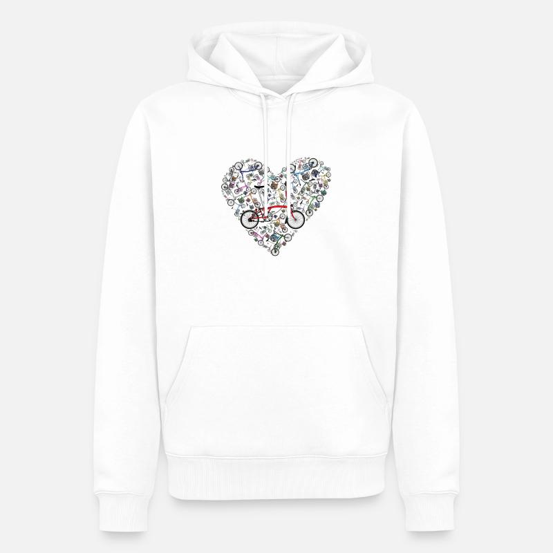Ich liebe Brompton Bikes - Männer Premium Bio Hoodie - Weiß