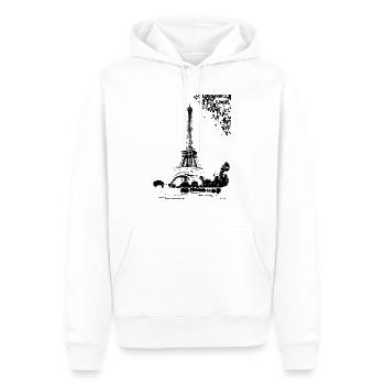 Tour Eiffel PARIS (Noir) - Sweat à capuche Premium bio Homme - blanc - Devant - Nico (187cm)