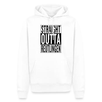 Reutlingen - Männer Premium Bio Hoodie - Weiß - Vorne - Nico (187cm)