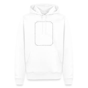 Rechteck gestrichelt rund - Männer Premium Bio Hoodie - Weiß - Vorne - Nico (187cm)