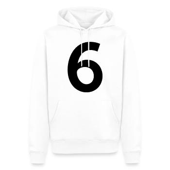 Nombre de Sport 6 Six - Sweat à capuche Premium bio Homme - blanc - Devant - Nico (187cm)