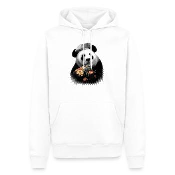 PANDA LOVES PIZZA - Men’s Premium Organic Hoodie - white - Front - Nico (187cm)