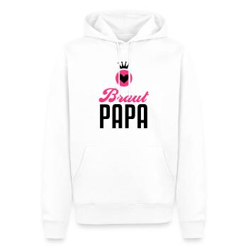 Braut Papa – Braut Vater – Hochzeit – 2C - Männer Premium Bio Hoodie - Weiß - Vorne - Nico (187cm)