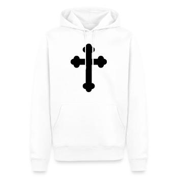 Kreuz - Männer Premium Bio Hoodie - Weiß - Vorne - Nico (187cm)
