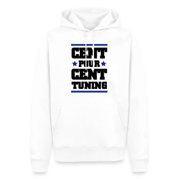 CENT POUR CENT TUNING - Sweat à capuche Premium bio Homme - blanc - Devant - Nico (187cm)