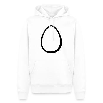 Ei - Männer Premium Bio Hoodie - Weiß - Vorne - Nico (187cm)
