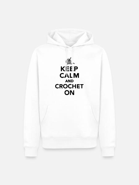 Häkeln - Männer Premium Bio Hoodie - Weiß
