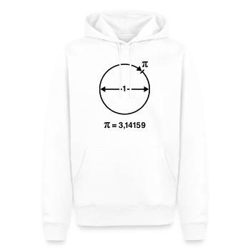 Pi / Kreiszahl / ∏ / π (Mathe / Geometrie) INT - Männer Premium Bio Hoodie - Weiß - Vorne - Nico (187cm)