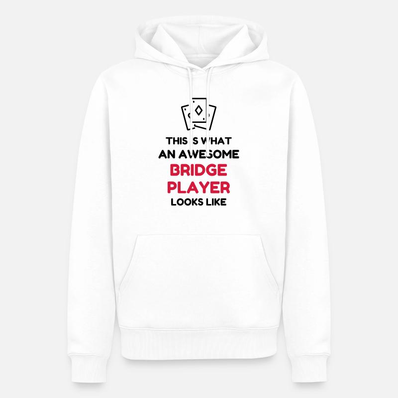 bridge / bridgeur / bridgeuse / cartes - Sweat à capuche Premium bio Homme - blanc