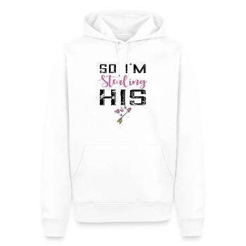 I Stole His Heart - Men’s Premium Organic Hoodie - white - Front - Nico (187cm)